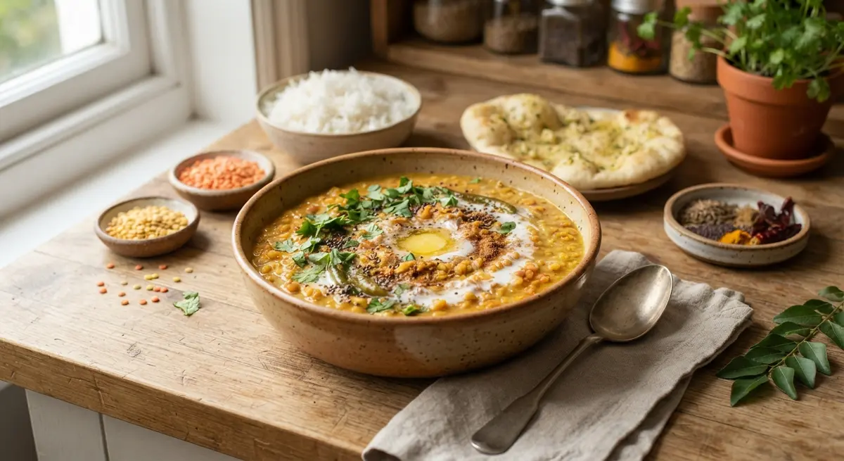 Lentil Dahl with mild coconut milk